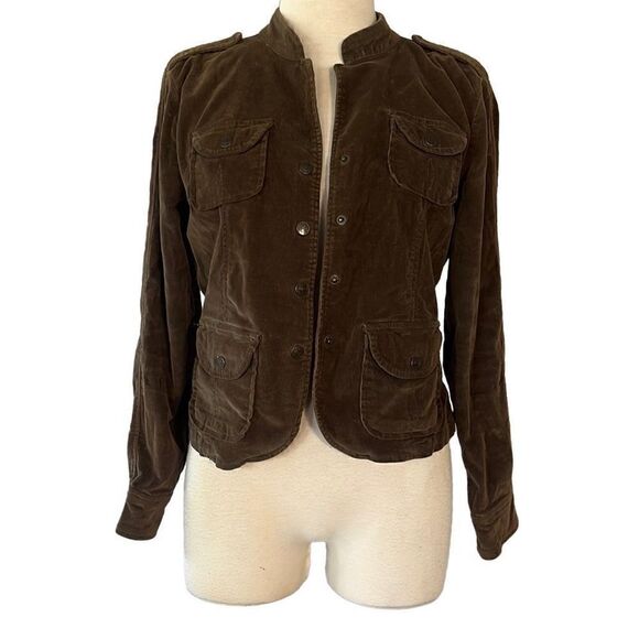 Live A Little Military Style Corduroy Olive Green Jacket Women’s Medium - Picture 1 of 9